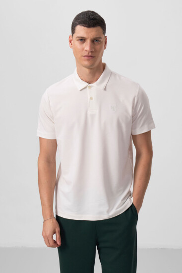 Ekru Standart Kalıp Basic Polo Yaka Erkek T-Shirt - 87768 - TOMMYLIFE (1)