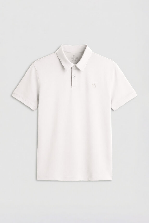 Ekru Standart Kalıp Basic Polo Yaka Erkek T-Shirt - 87768 - 1