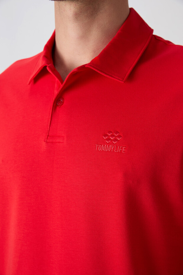 Fiesta Pamuklu Kalın Yumuşak Dokulu Standart Fit Basic Polo Yaka Erkek T-Shirt - 88348 - 2