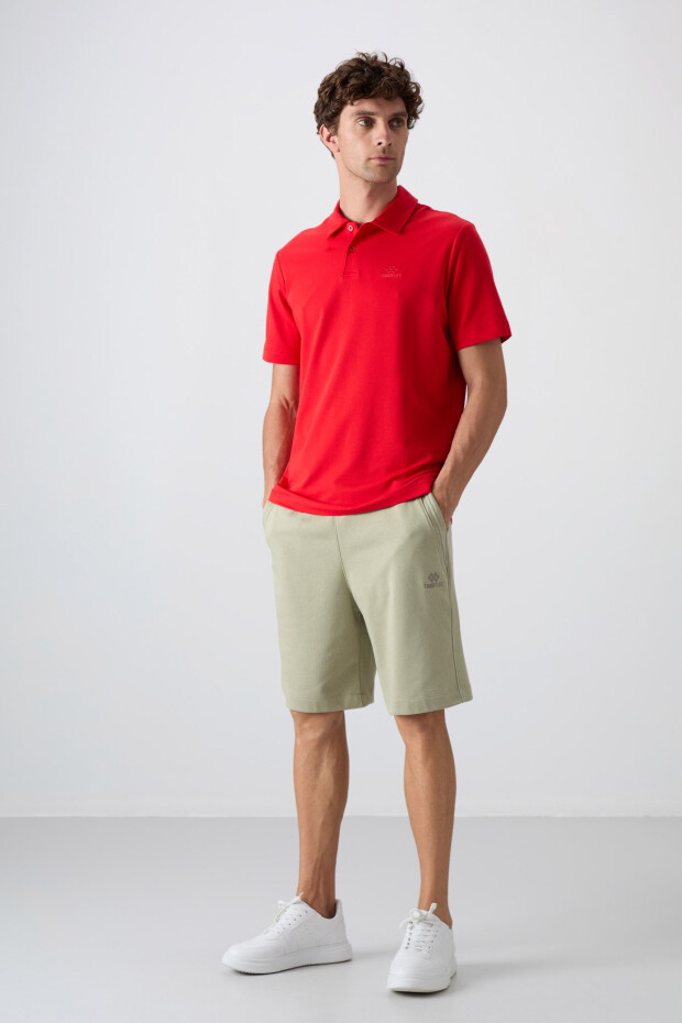Fiesta Pamuklu Kalın Yumuşak Dokulu Standart Fit Basic Polo Yaka Erkek T-Shirt - 88348 - 4