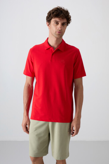 Fiesta Pamuklu Kalın Yumuşak Dokulu Standart Fit Basic Polo Yaka Erkek T-Shirt - 88348 