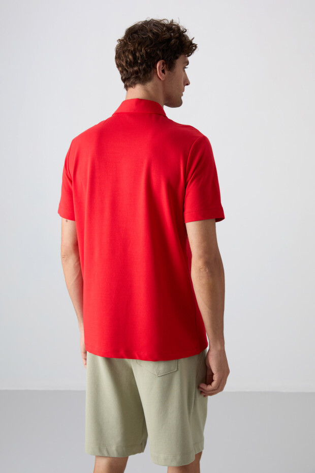 Fiesta Pamuklu Kalın Yumuşak Dokulu Standart Fit Basic Polo Yaka Erkek T-Shirt - 88348 - 5