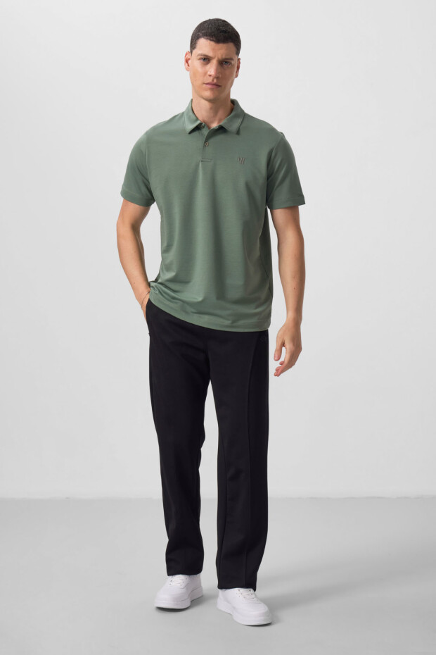 Açık Yeşil Standart Kalıp Basic Polo Yaka Erkek T-Shirt - 87768 - 3