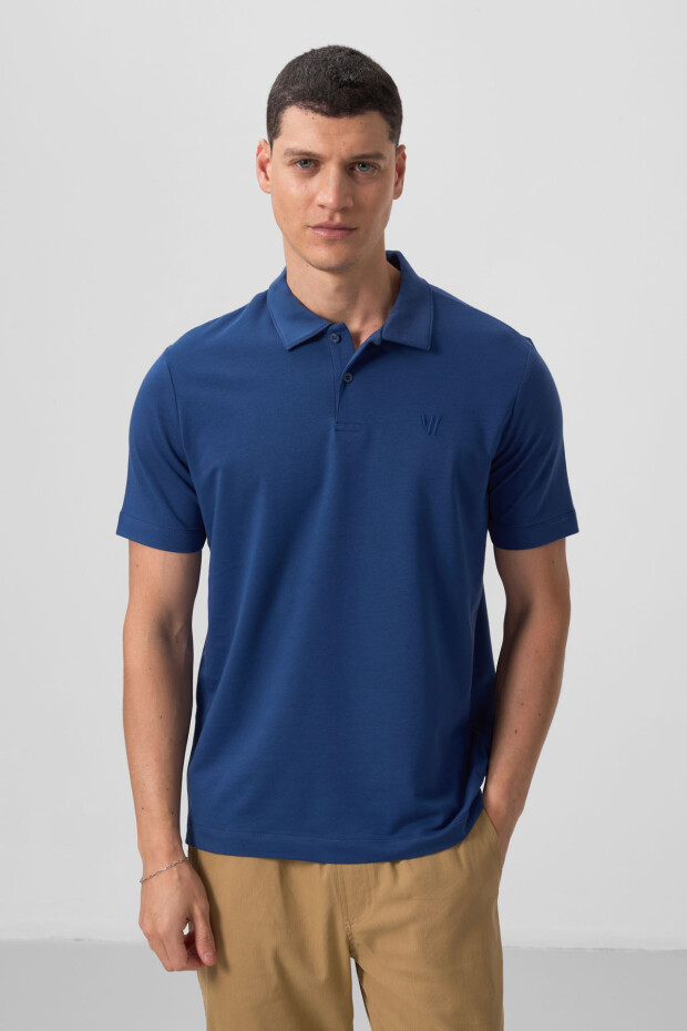 Parlament Basic Göğüs Logolu Standart Kalıp Triko Polo Yaka Erkek T-Shirt - 87768