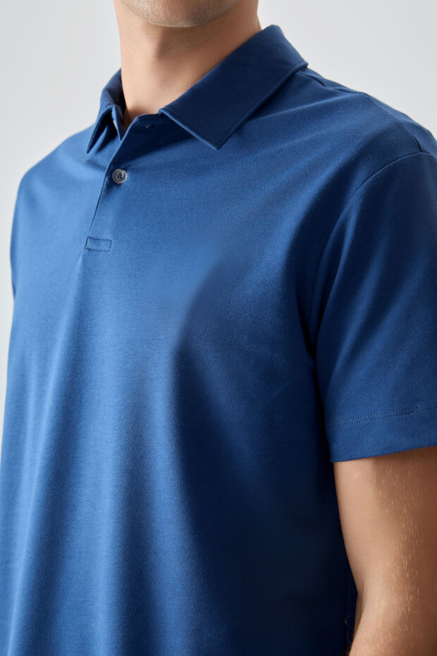 Parlament Pamuklu Kalın Yumuşak Dokulu Polo Yaka Oversize Fit Basic Erkek T- Shirt - 88381 - 2