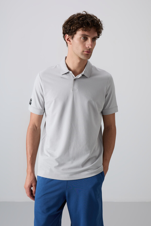 Taş Pamuklu Kalın Yumuşak Dokulu Standart Fit Basic Polo Yaka Erkek T-Shirt - 88351