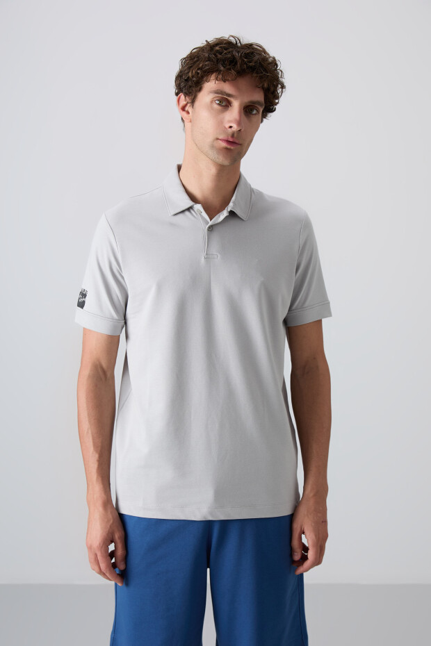Taş Pamuklu Kalın Yumuşak Dokulu Standart Fit Basic Polo Yaka Erkek T-Shirt - 88351