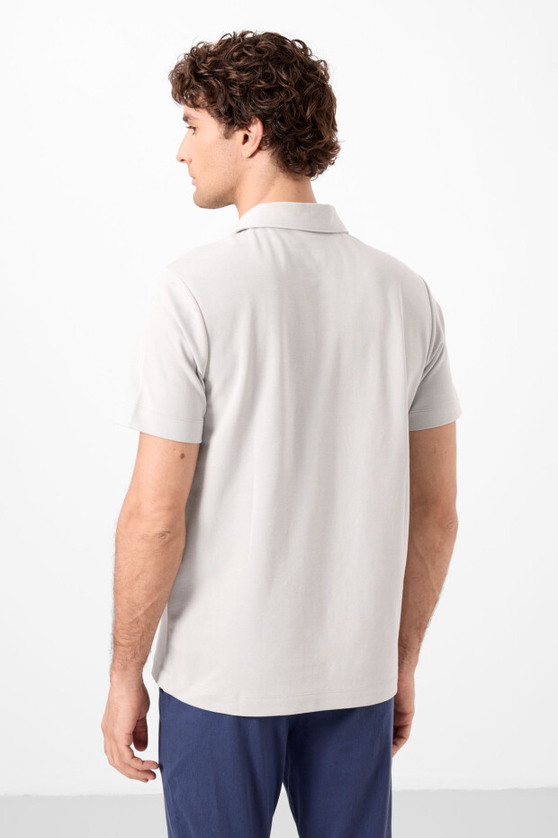Taş Standart Kalıp Basic Polo Yaka Erkek T-Shirt - 87748 - 6