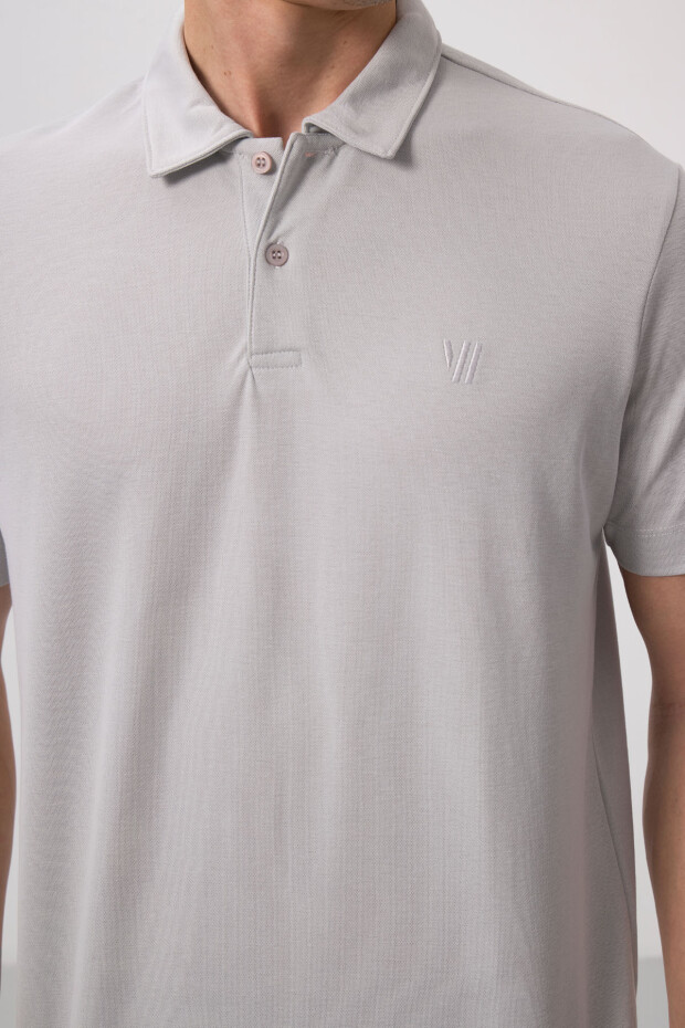 Taş Standart Kalıp Basic Polo Yaka Erkek T-Shirt - 87768 - 3