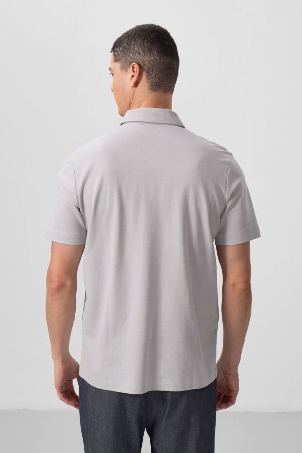 Taş Standart Kalıp Basic Polo Yaka Erkek T-Shirt - 87768 - 5
