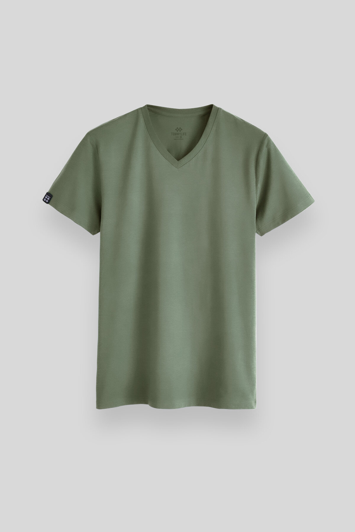 Açık Yeşil Basic Kısa Kol Standart Kalıp V Yaka Erkek T-Shirt - 87912 - TOMMYLIFE