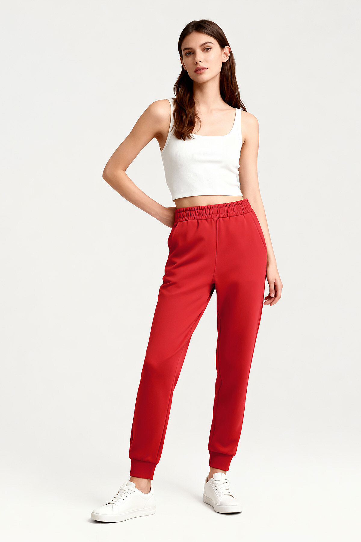 Fiesta Yüksek Bel Jogger Rahat Form Manşetli Kadın Eşofman Alt - 94561 - TOMMYLIFE