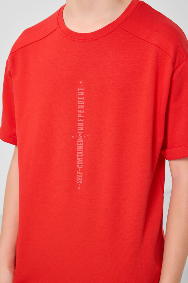 Fiesta Pamuklu Yumuşak Dokulu Oversize Baskılı Erkek Çocuk T-Shirt - 11301 - 4