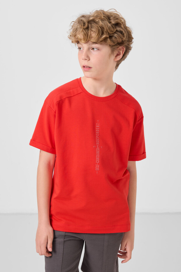 Fiesta Pamuklu Yumuşak Dokulu Oversize Baskılı Erkek Çocuk T-Shirt - 11301 - 3