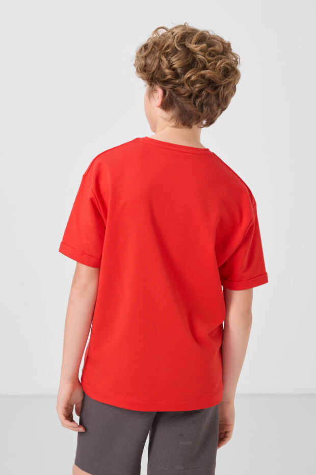 Fiesta Pamuklu Yumuşak Dokulu Oversize Baskılı Erkek Çocuk T-Shirt - 11301 - 5
