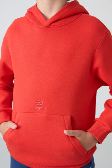 Fiesta Pamuklu Kalın İçi Tüylü Yumuşak Dokulu Standart Fit Baskılı Erkek Çocuk Sweatshirt - 11215 - TOMMYLIFE (1)