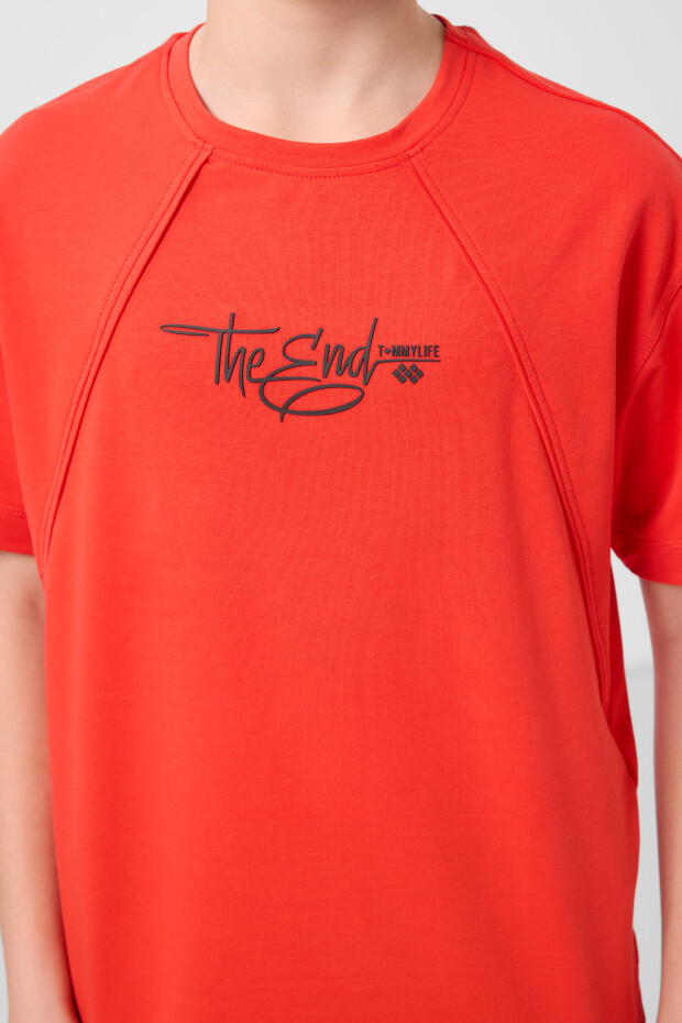 Fiesta Pamuklu Yumuşak Dokulu Oversize Baskılı Erkek Çocuk T-Shirt - 11285 - 4