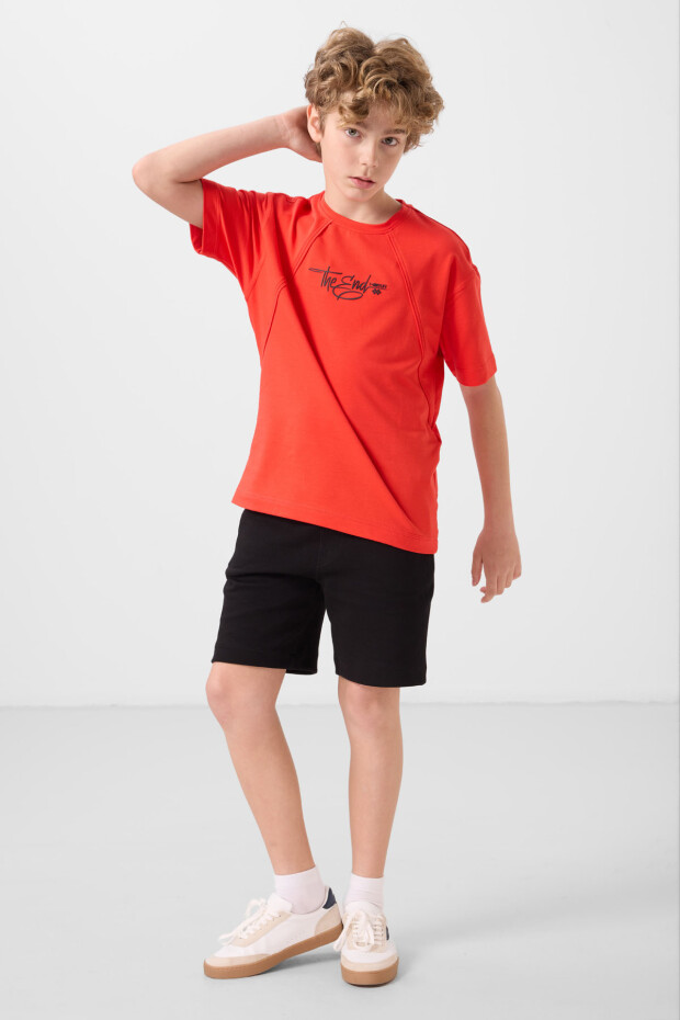 Fiesta Pamuklu Yumuşak Dokulu Oversize Baskılı Erkek Çocuk T-Shirt - 11285 - 2