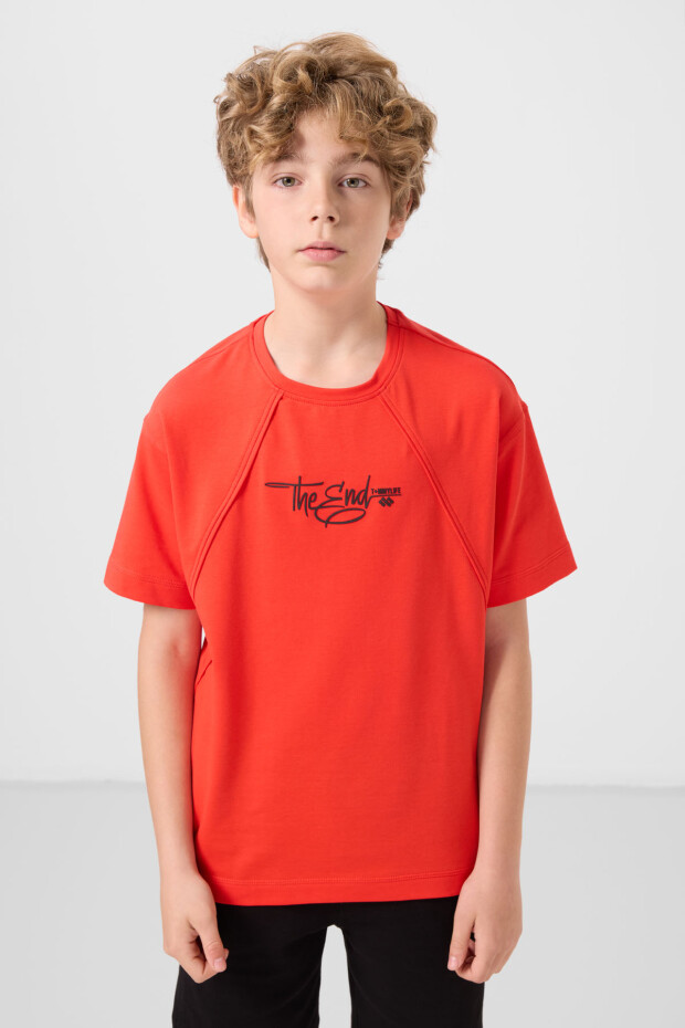 Fiesta Pamuklu Yumuşak Dokulu Oversize Baskılı Erkek Çocuk T-Shirt - 11285 - 1
