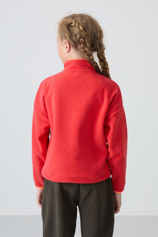 Fiesta Kalın Yumuşak Dokulu Standart Fit Nakışlı Polar Kız Çocuk Sweatshirt - 75151 - 5