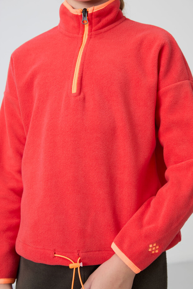 Fiesta Kalın Yumuşak Dokulu Standart Fit Nakışlı Polar Kız Çocuk Sweatshirt - 75151 - 3