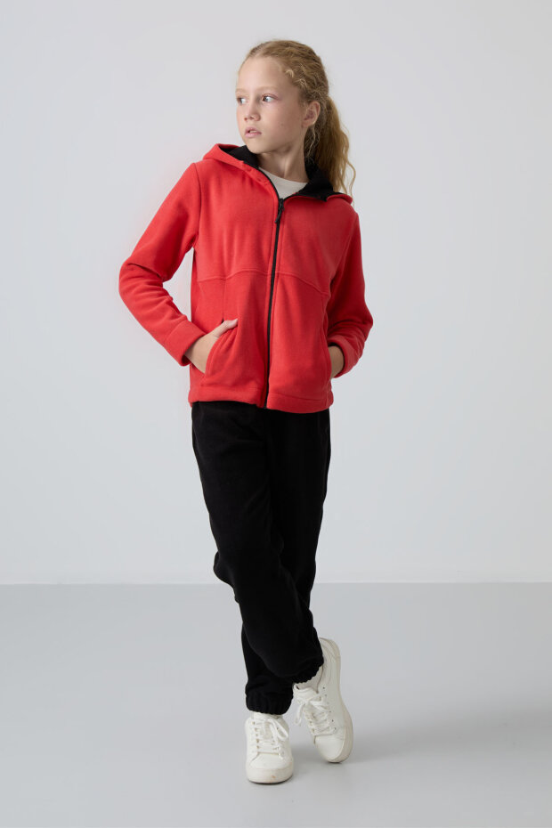 Fiesta Kalın Yumuşak Dokulu Standart Fit Nakışlı Polar Kız Çocuk Sweatshirt - 75152 - 2