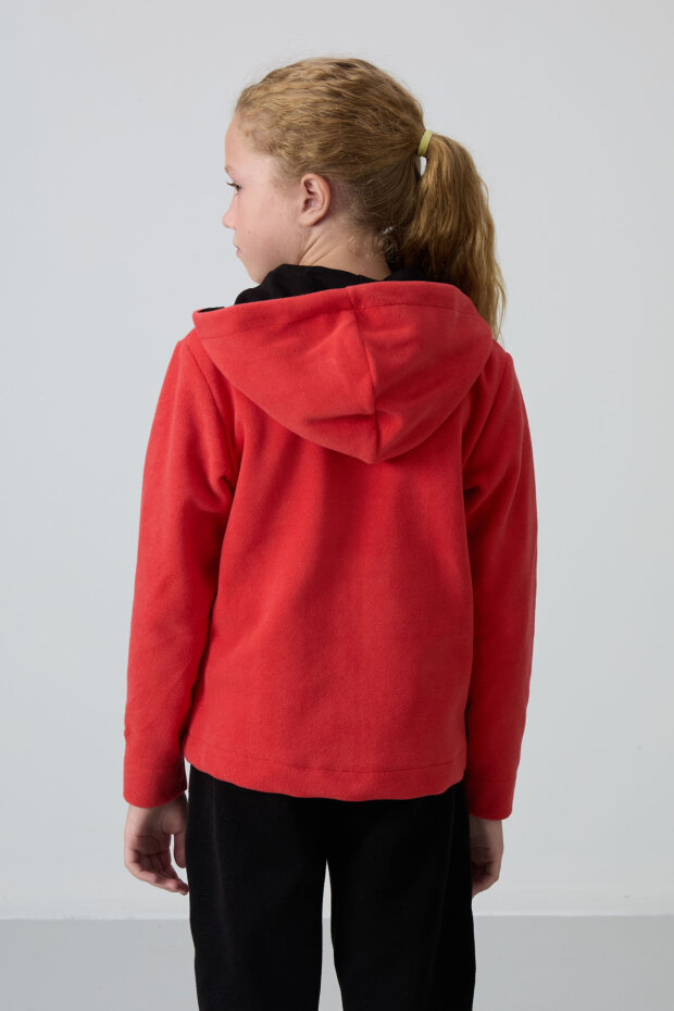 Fiesta Kalın Yumuşak Dokulu Standart Fit Nakışlı Polar Kız Çocuk Sweatshirt - 75152 - 5