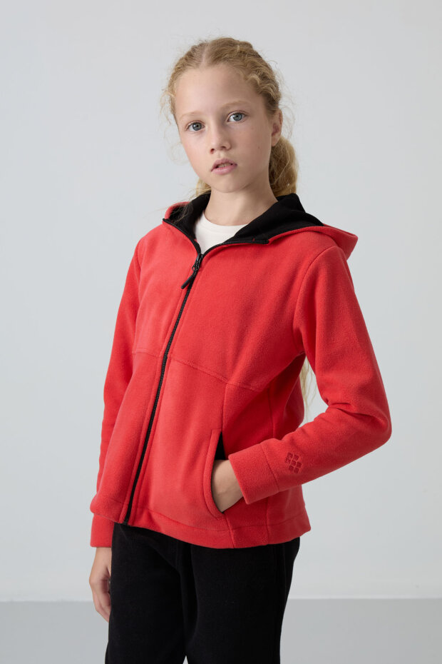 Fiesta Kalın Yumuşak Dokulu Standart Fit Nakışlı Polar Kız Çocuk Sweatshirt - 75152 - 4