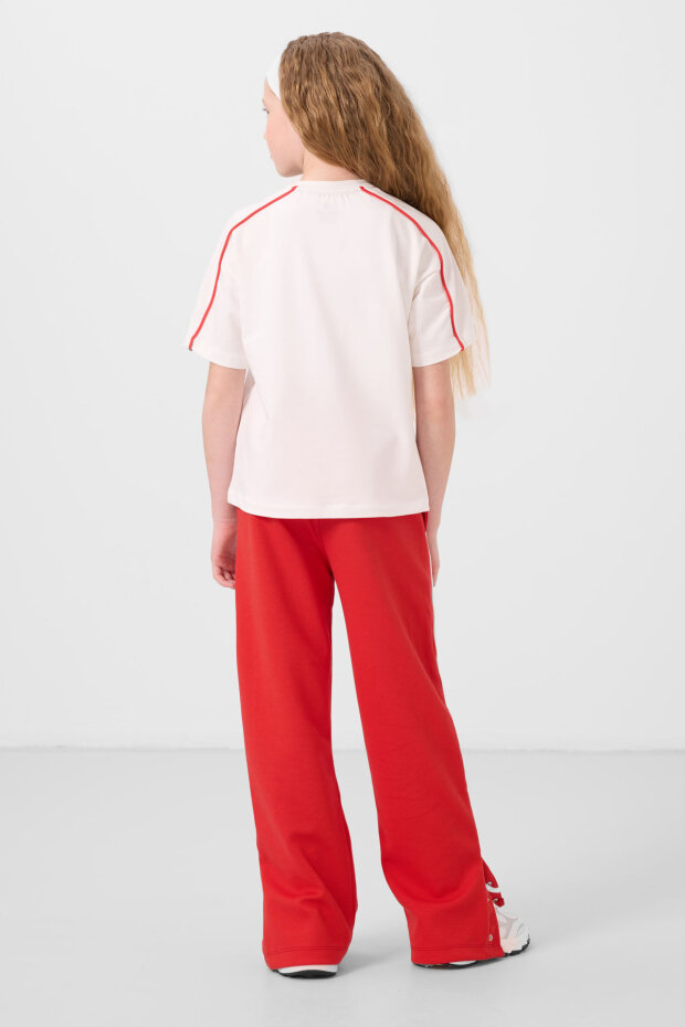 Fiesta Geniş Paça Çıt Çıt Detaylı Kız Çocuk Palazzo Pantolon - 75199 - 5