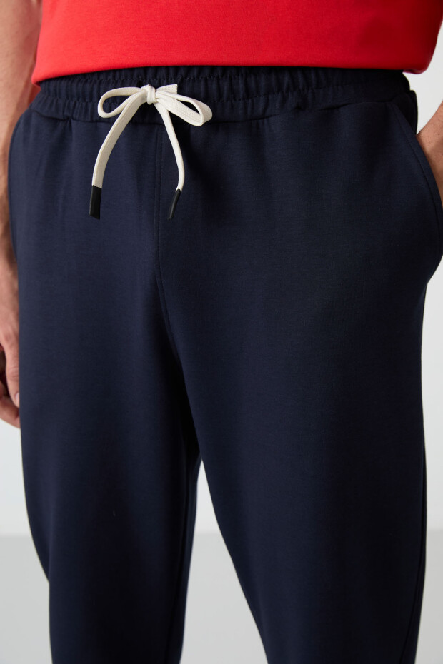 Fiesta - Lacivert Pamuklu Kalın Yumuşak Dokulu Oversize Fit Basic Erkek Eşofman Takım - 85251 - 3