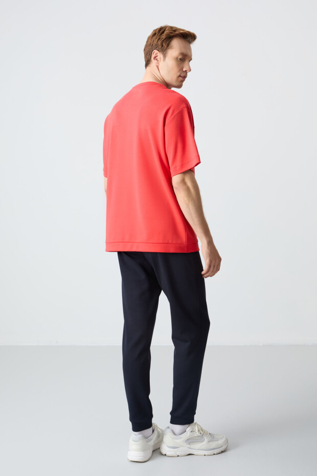 Fiesta Lacivert Pamuklu Kalın Yumuşak Dokulu Oversize Fit Basic Erkek Eşofman Takım - 85261 - 8