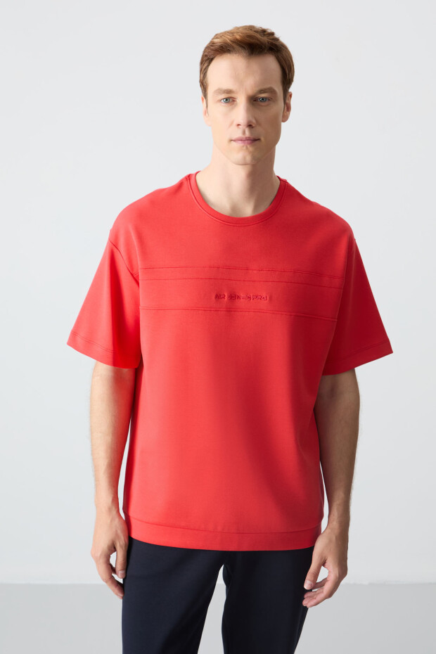 Fiesta Lacivert Pamuklu Kalın Yumuşak Dokulu Oversize Fit Basic Erkek Eşofman Takım - 85261 - 5