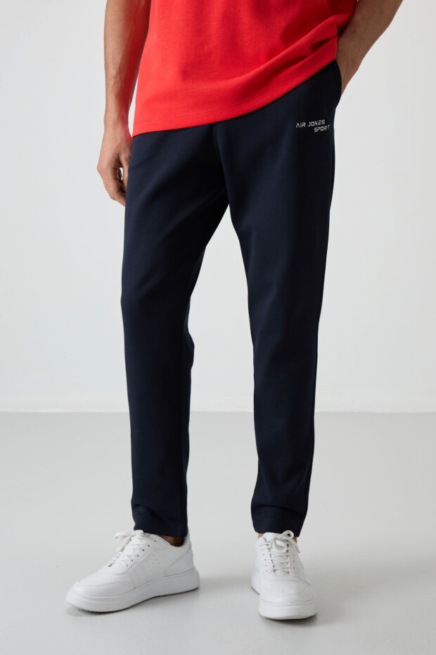 Fiesta - Lacivert Pamuklu Kalın Yumuşak Dokulu Oversize Fit Nakışlı Erkek Eşofman Takım - 85252 - 5