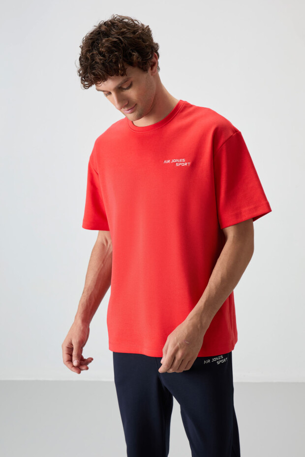 Fiesta - Lacivert Pamuklu Kalın Yumuşak Dokulu Oversize Fit Nakışlı Erkek Eşofman Takım - 85252 - 6