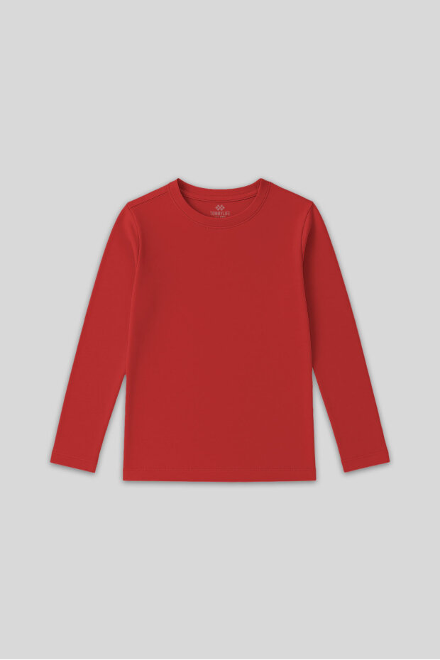 Fiesta O Yaka Standart Fit Basic Uzun Kollu Unisex Çocuk T-Shirt - 11329 - 3