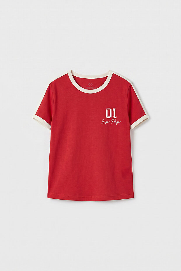 Fiesta Omuz Biye Detaylı Baskılı Kız Çocuk T-Shirt - 75181 - 4