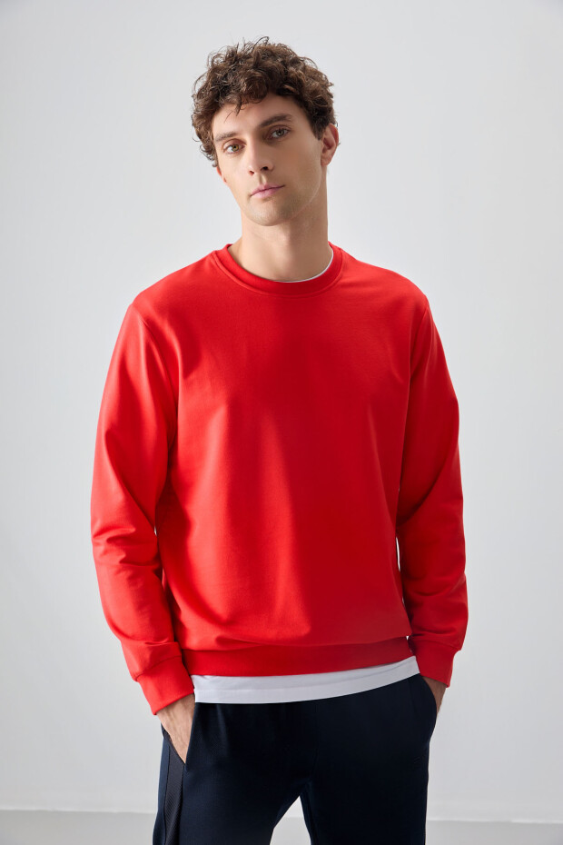 Fiesta Pamuk Yumuşak Dokulu Standart Fit Basic Erkek Sweatshirt - 88363 - 1