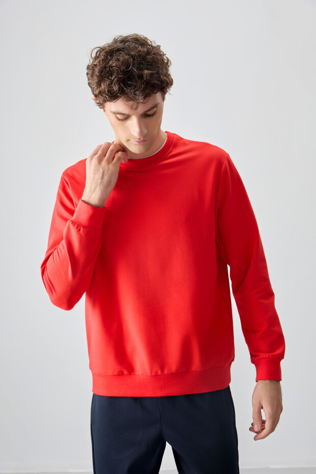 Fiesta Pamuk Yumuşak Dokulu Standart Fit Basic Erkek Sweatshirt - 88363 - 5