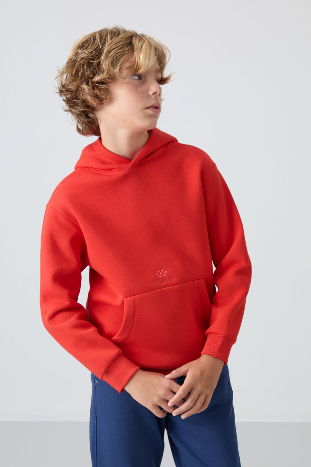 Fiesta Pamuklu Kalın İçi Tüylü Yumuşak Dokulu Standart Fit Baskılı Erkek Çocuk Sweatshirt - 11215 - 3