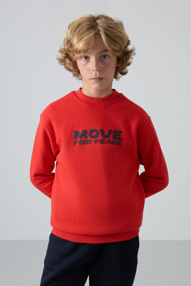 Fiesta Pamuklu Kalın İçi Tüylü Yumuşak Dokulu Standart Fit Baskılı Erkek Çocuk Sweatshirt - 11216 - 4