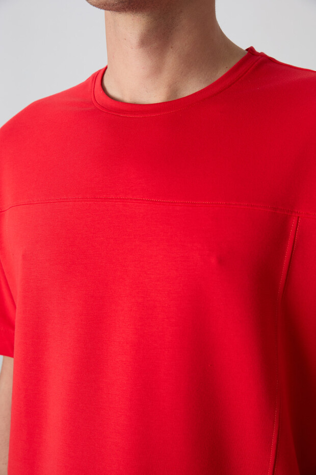 Fiesta Pamuklu Kalın Yumuşak Dokulu Oversize Fit Basic Erkek T-Shirt - 88349 - 2