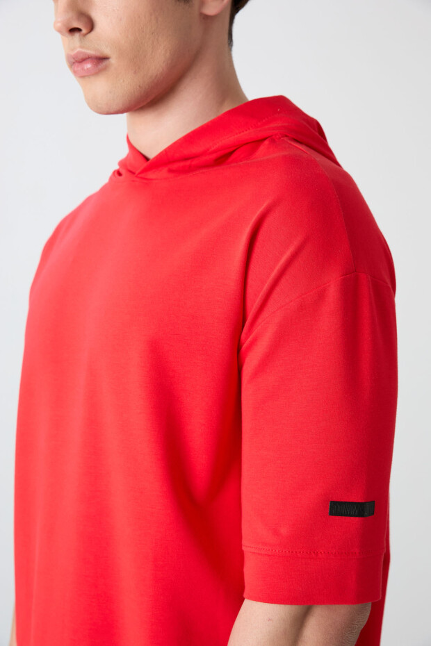 Fiesta Pamuklu Kalın Yumuşak Dokulu Oversize Fit Basic Erkek T-Shirt - 88352 - 3