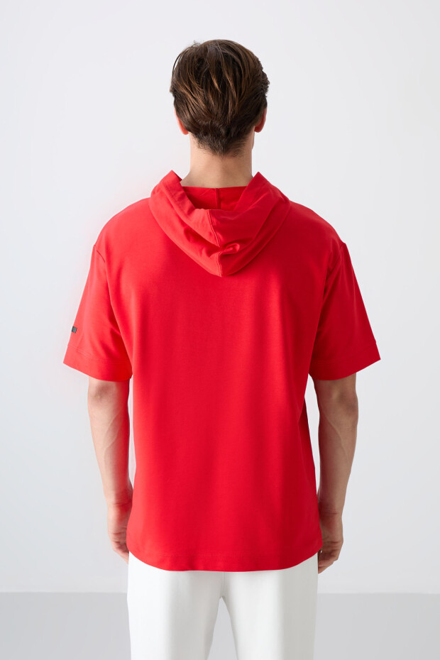 Fiesta Pamuklu Kalın Yumuşak Dokulu Oversize Fit Basic Erkek T-Shirt - 88352 - 5