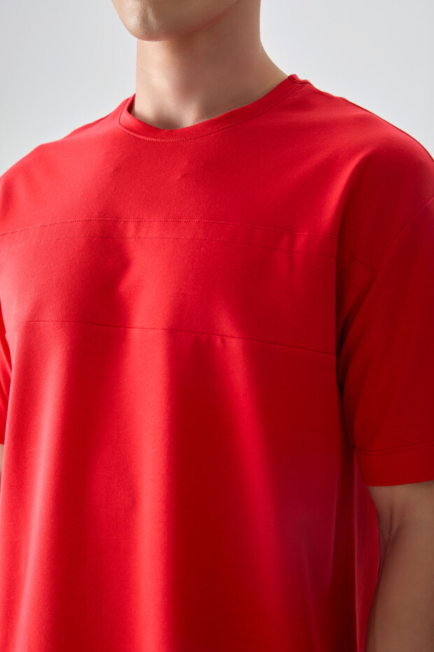 Fiesta Pamuklu Kalın Yumuşak Dokulu Oversize Fit Basic Erkek T-Shirt - 88378 - 2