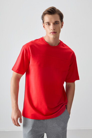 Fiesta Pamuklu Kalın Yumuşak Dokulu Oversize Fit Basic Erkek T-Shirt - 88378 