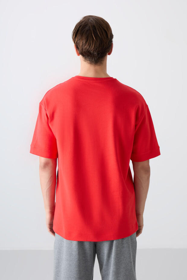 Fiesta Pamuklu Kalın Yumuşak Dokulu Oversize Fit Baskılı Erkek T-Shirt - 88322 - 6