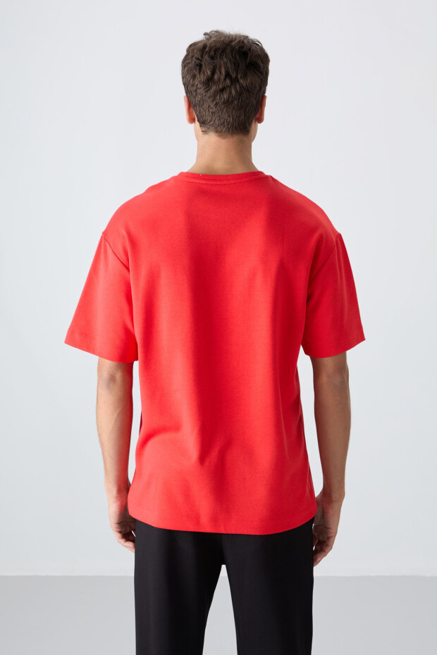Fiesta Pamuklu Kalın Yumuşak Dokulu Oversize Fit Baskılı Erkek T-Shirt - 88325 - 5