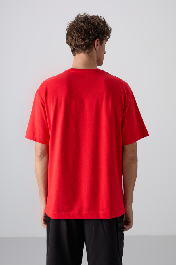 Fiesta Pamuklu Kalın Yumuşak Dokulu Oversize Fit Baskılı Erkek T-Shirt - 88330 - 5