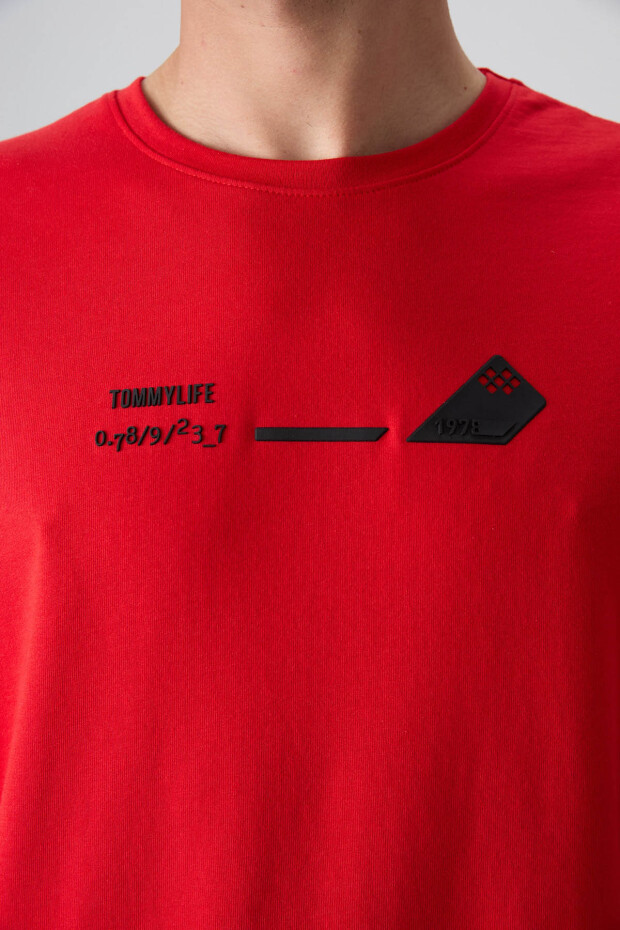 Fiesta Pamuklu Kalın Yumuşak Dokulu Oversize Fit Baskılı Erkek T-Shirt - 88330 - 3
