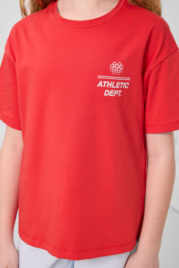 Fiesta Pamuklu O Yaka Rahat Form Fit Baskılı Kız Çocuk T-Shirt - 75178 - 4